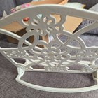 Vintage White Cast Iron Cookbook Stand Floral Scrollwork Recipe Book Easel