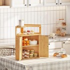 Bamboo Bread Box Corner Bread Box For Kitchen Countertop 2-tier Bread Container