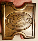 Navy Zeppelin Over Lakehurst Air Station New Jersey Brass Belt Badge C-1915