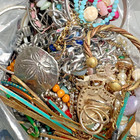5 Lb Junk Jewelry Drawer Lot Odds  ends Wear Repair Crafts Vtg-now As Is Scrap M