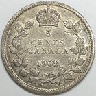 1909 Canada Silver 5 Cents Holly Leaves - Vf xf Slider  lot 1 