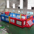 12x6m Inflatable Soccer Field With Basketball Hoop   Football Goal W  Air Blower