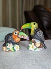 Pair Toucan Tropical Bird Salt And Pepper Shakers Vintage