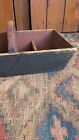 Best Antique Early Country Wood Tote Carrier Old Red Green Paint 16  Canted
