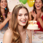 4 Pack Princess Crown Tiara Crystal Headband Crown  Rhinestone Tiara Headbands W