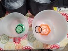 Ryan Dvan 4 Pcs 7 -10  Set Of Chakra Frosted Quartz Crystal Singing Bowls W  Bag