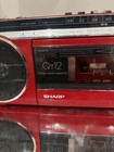 Vintage Rare Sharp Qt-12 Stereo Radio Cassette Recorder Red Works 