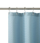 4 Pc Bath Set - Curtain  Liner  Hooks  And Bath Mat - Blue