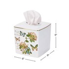 Avanti Linens - Tissue Cover Decorative Ceramic Tissue Holder Butterfly Floral
