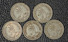 5 Rhodesia   Nyasaland 3 Pence  1955  56  57  62  63  Average Circ  5 Coins