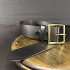 Galls Off Duty Belt Size 42    Plain Black Leather W  Brass Buckle Lp1213 Law Pro