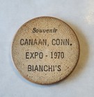 Canaan  Connecticut  Bianchi s  Wooden Nickel Souvenir 1970 Token 