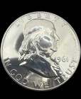 1961 Franklin Half Dollar     90  Silver     Brilliant Prooflike Finish