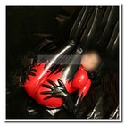 Latex Catsuit Wome Bodysuit Sexy Fire Frames Black Glove Hot Customize 0 4mm K84