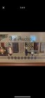 Completed Framed Amish Quilt Auction Cross-stitch 10x18 Inches