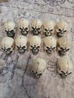 12pc Halloween Bag Of Skulls Realistic Mini Plastic Skeleton Head Party Decor