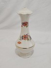 Vintage White Ceramic Lamp Base Gold Trim Floral Lamp Base Light Base   10 5 t