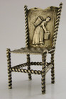 Dutch Solid Silver Miniature Dolls House Chair C1900 Antique Victorian