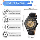 Men s Genuine Leather Strap Automatic Mechanical Wrist Watch Roman Numeral Dial