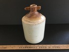 Vintage Two-tone Whiskey Stonewear Ceramic Moonshine Jug W corn Cob Stopper 