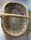 Vintage Extra Large Primitive Handmade Buttocks Basket 19 In 