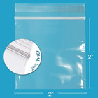 1000 - 2  X 2  Durable 2 Mil Clear Zip Strong Resealable Plastic Poly Bags