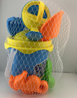 Beach Pail Sand Toys Set 7 Pcs  Shovel  Rake  Sifter  Watering Can  Animal Molds