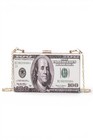 Money 100 Dollar Bill Acrylic Box Clutch Novelty Bag