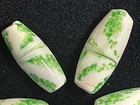 Antique Wound Glass Trade Beads Rate Very Old Feathered Tricone Design