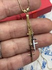 14kt Yellow Gold Snake Chain With 6 Crosses Pendants Size 20    Long Weight 4 4g    