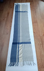 M s Autograph Pure Cashmere Scarf Blue Plaid Check Fringe Distressed Needs Repai