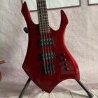 Clearance Sale Solid Body Electric Bass Guitar 4-strings Snake Inlay Black Parts