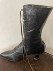1800   s Victorian Womens Shoes Boots-black Leather-19 Eye-original