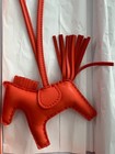 Hermes Milo Lambskin Orange Horse Rodeo Bag Charm New In Box