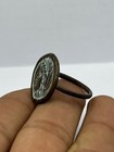 Antique Ancient Near Eastern Old White-metal Ring With Roman Face Rare Unique