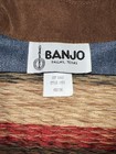 Vntg Banjo Western Ladies Shirt Brown Fringe Sz M Ls Boots   Silver Buttons