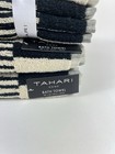Tahari Home 8 Pc Bath Towel Set 100  Cotton Black And Cream Striped Design New