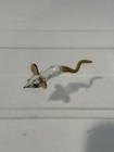 Vintage Glass Mouse With Gold Ears   Tail Blown Glass Miniature 2 75    Tall