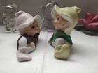 2 Vintage Ceramic Elf Pixies - Homeco Pixie Elves Porcelain   5213
