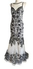Nwt Sue Wong White Black Lace Beaded Sleeveless Formal Wedding Party Gown Sz 0