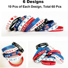 America Make Great Again Trump Flag Bracelets 60pcs Party Accessories Patriotic 