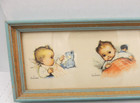 2 Genevieve Framed Nursery Prints Sweet Babies 1950 s Mid Century