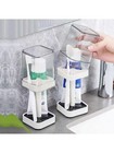 Toothbrush Holder With Cup   Cover   3-slot Toothpaste Storage Rectangular