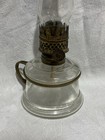Miniature Antique Nutmeg Oil Kerosene Lamp Brass Finger Holder W  Burner Chimney