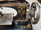 Vintage Casige Germany Child s Metal Hand Crank Sewing Machine Floral Design 30s