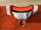 Philadelphia Flyers Game Used Worn Adidas Orange Practice Jersey Mic 56