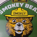 Vintage Forest Service Sign - Smokey The Bear Porcelain Gas Pump Sign
