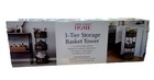 Seville Classics Home 3-tier Storage Tower  Metal Frame  3 Wicker Baskets Nib