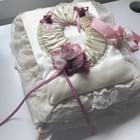 Vintage 80s 90s Lace Floral Wedding Photo Album Romantic Large Ribbon 
