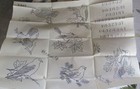 Vtg Mail Order 2440 Birds Days Of Week Dish Towels Embroidery Transfer Pattern